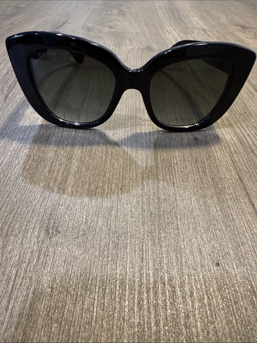 Gucci Women's Black Oversized Cat-Eye Sunglasses